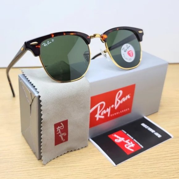 RayBan Polarized Clubmaster Classic Tortoise RB3016 main image 9